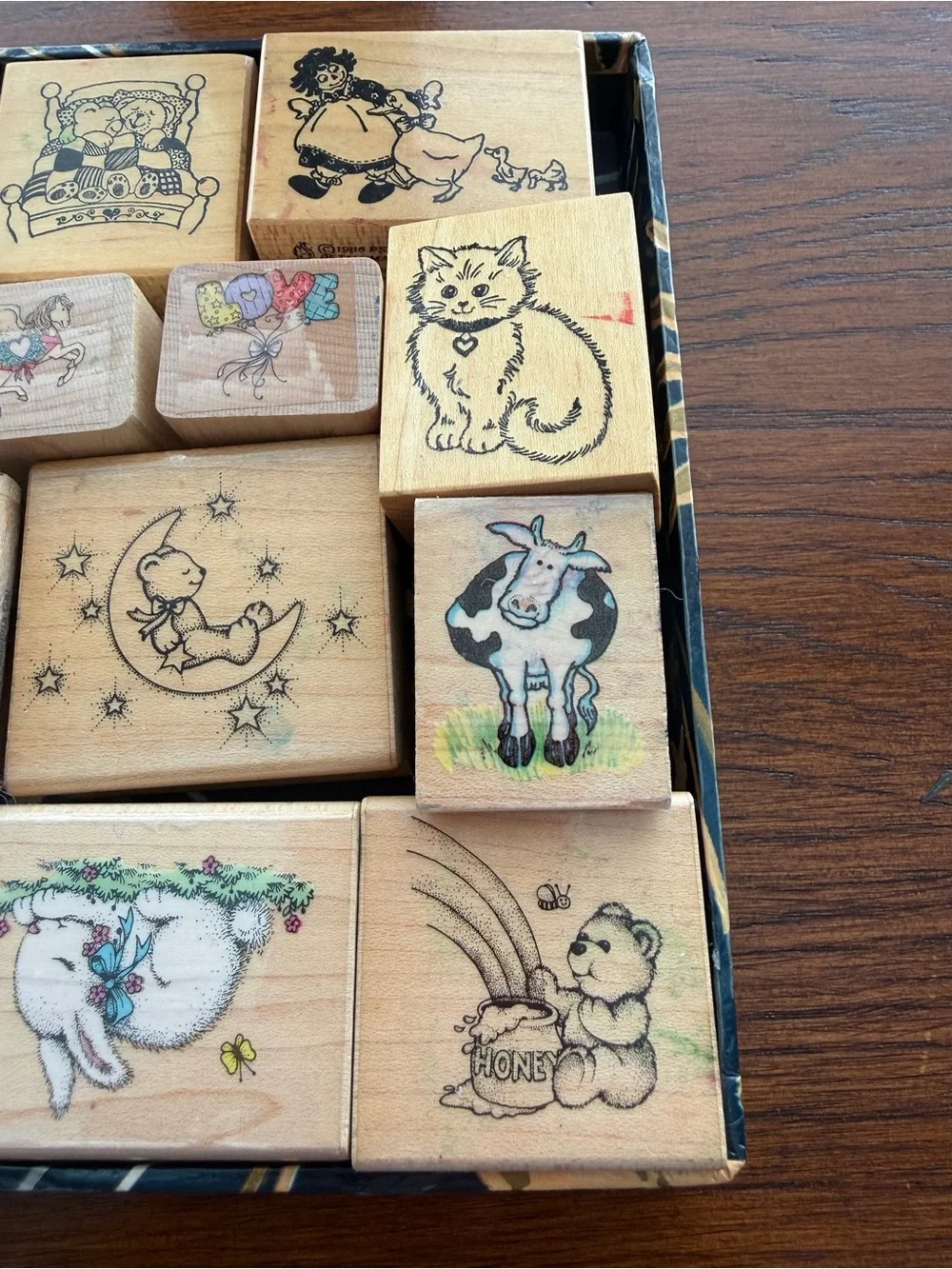 Vintage Craft Rubber Stamp Lot of 14 Wood Block
